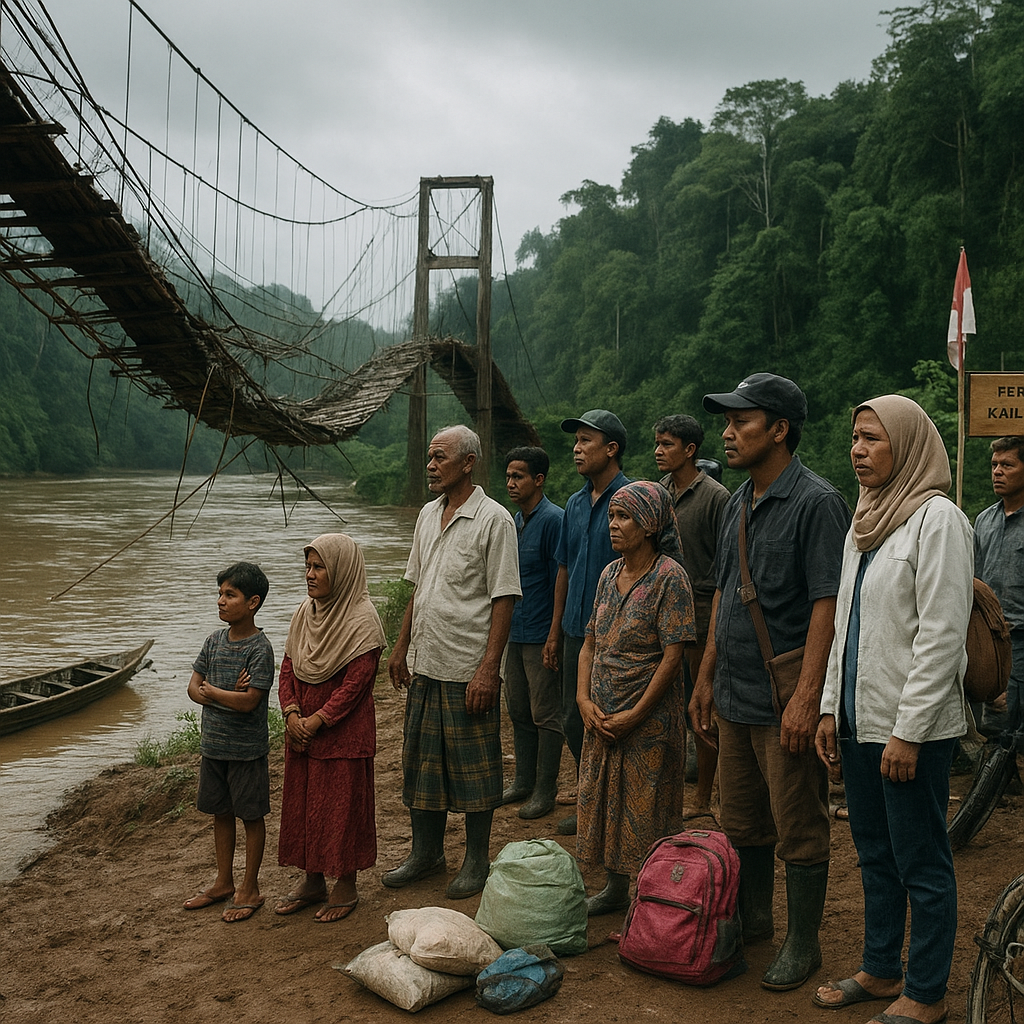 Jembatan Gantung Putus di Perbatasan Kalimantan, Ribuan Warga Terisolasi
