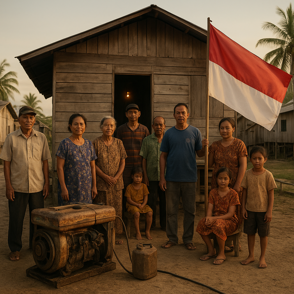 Suara dari Sebatik: 'Listrik Masih dari Generator, Tapi Kami Punya Bendera Merah Putih di Depan Rumah'