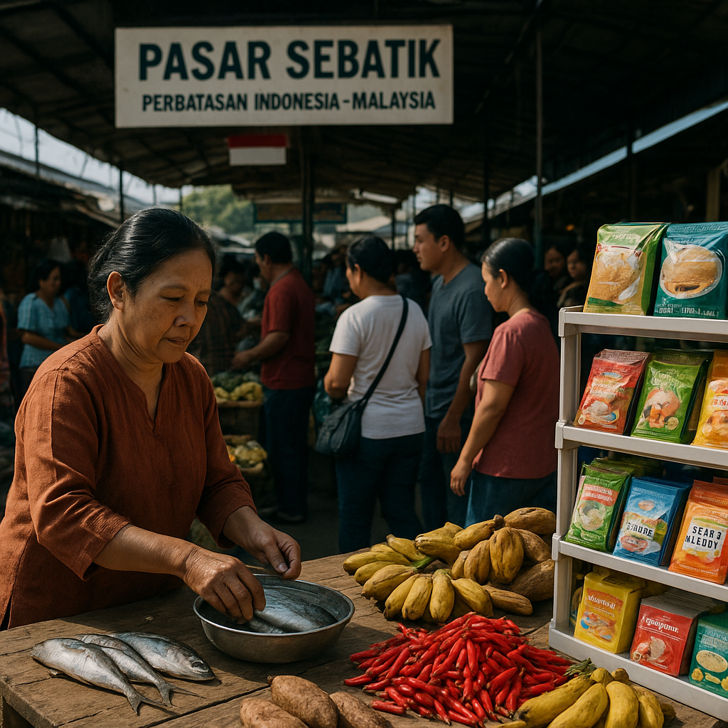 Kondisi Pasar Perbatasan Sebatik: Dagangan Lokal Bertemu Produk Impor dari Negara Tetangga