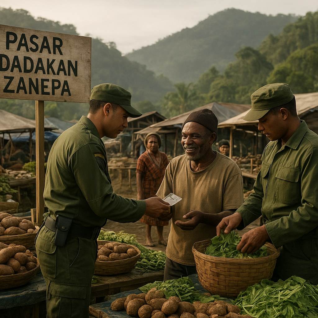 ROSITA: Prajurit Borong Hasil Panen Warga, Uang Tunai Mengalir di Pasar Dadakan Zanepa