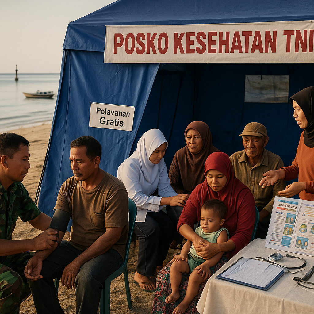 Warga Perbatasan Sambut Posko Kesehatan TNI di Pulau Sebatik, Pelayanan Gratis untuk yang Terlupakan
