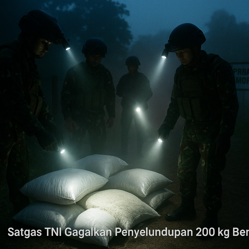 Satgas TNI Gagalkan Penyelundupan 200 Kilogram Beras dari Timor Leste