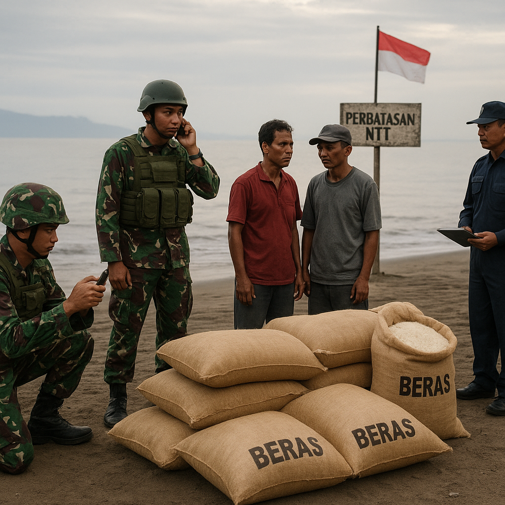 Satgas TNI Gagalkan Penyelundupan 200 Kilogram Beras dari Timor Leste