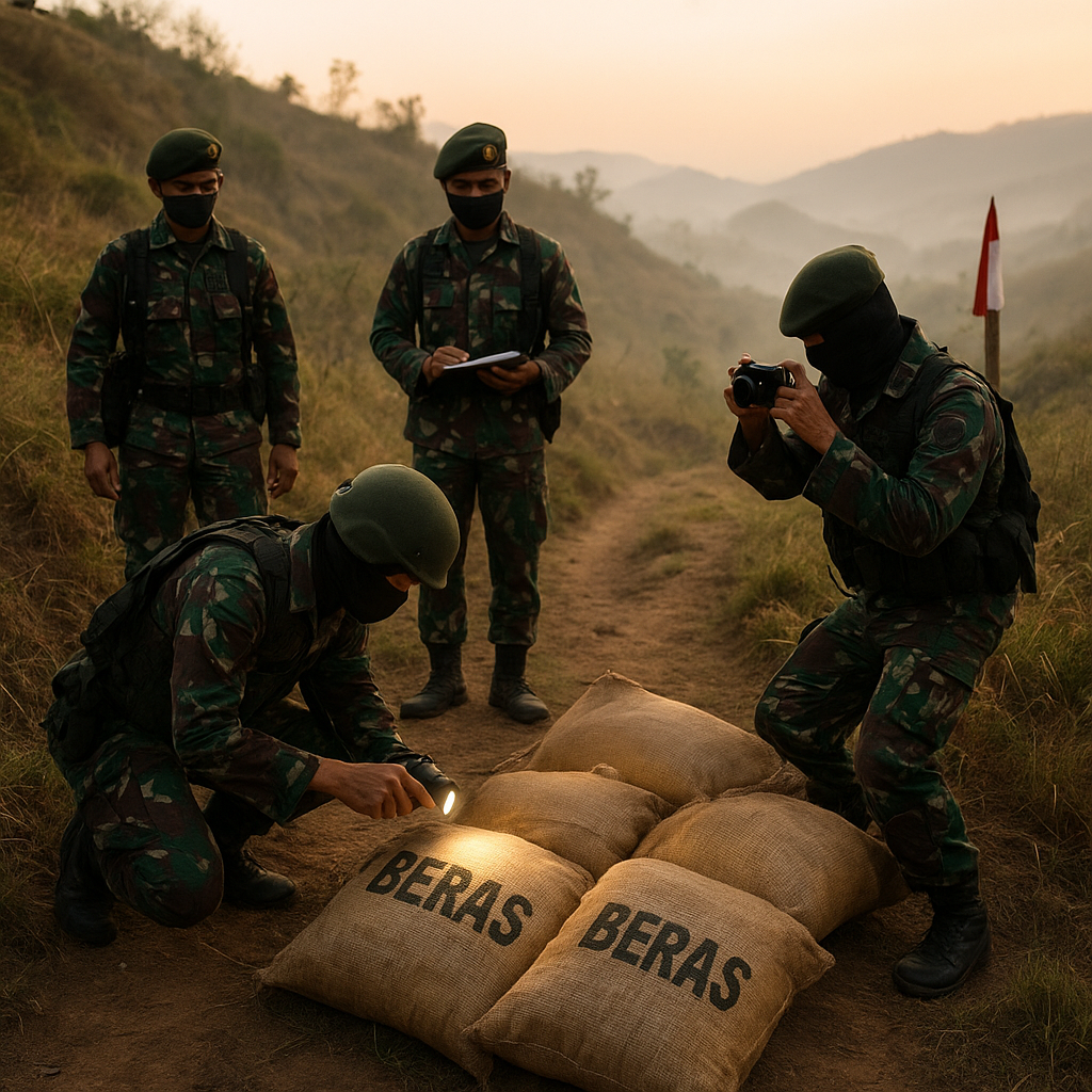 Patroli Subuh di Perbatasan Timor, 200 Kg Beras Ilegal Diamankan di Jalur Tikus