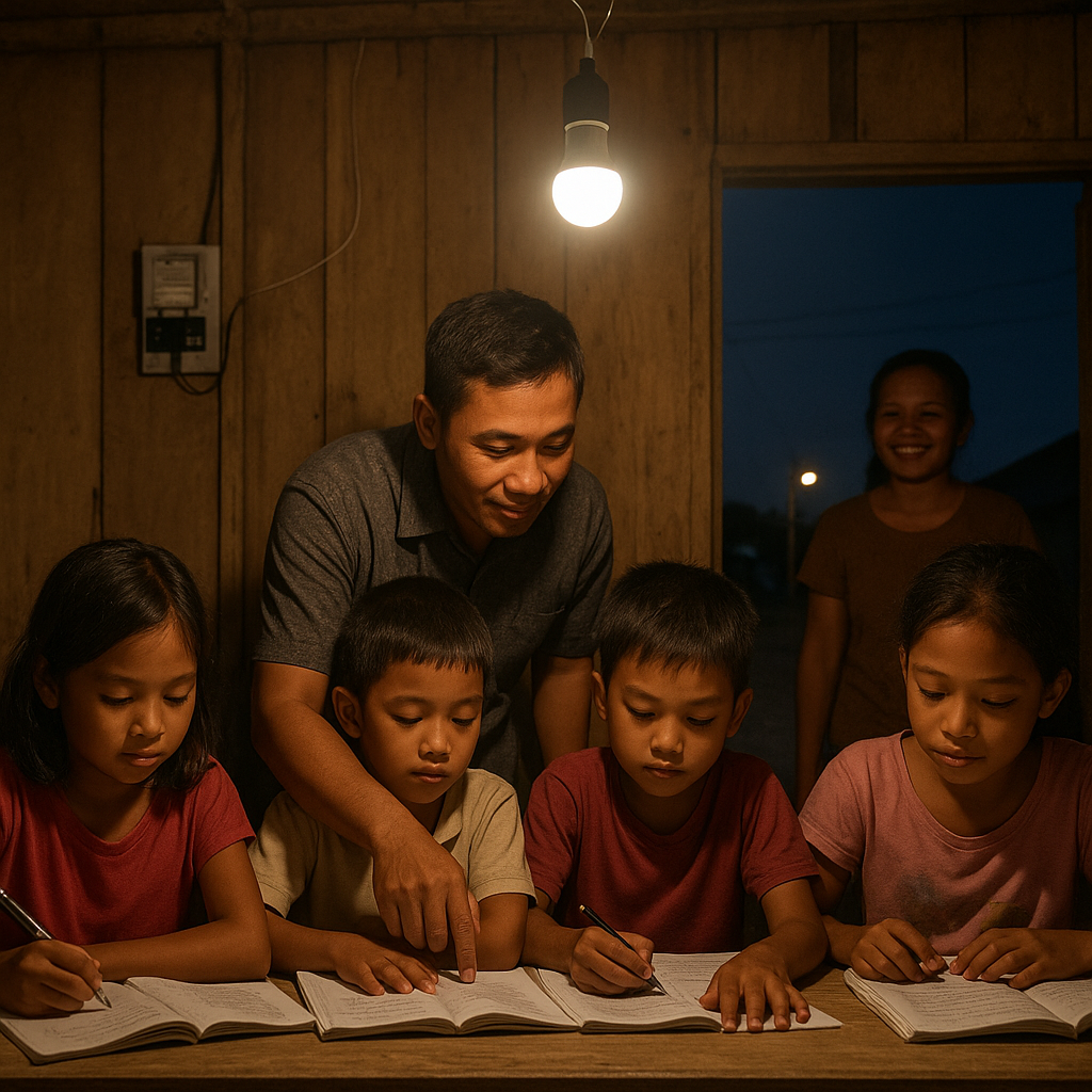 Listrik Masuk Desa Perbatasan di Nunukan, Anak-anak Kini Bisa Belajar Malam Hari