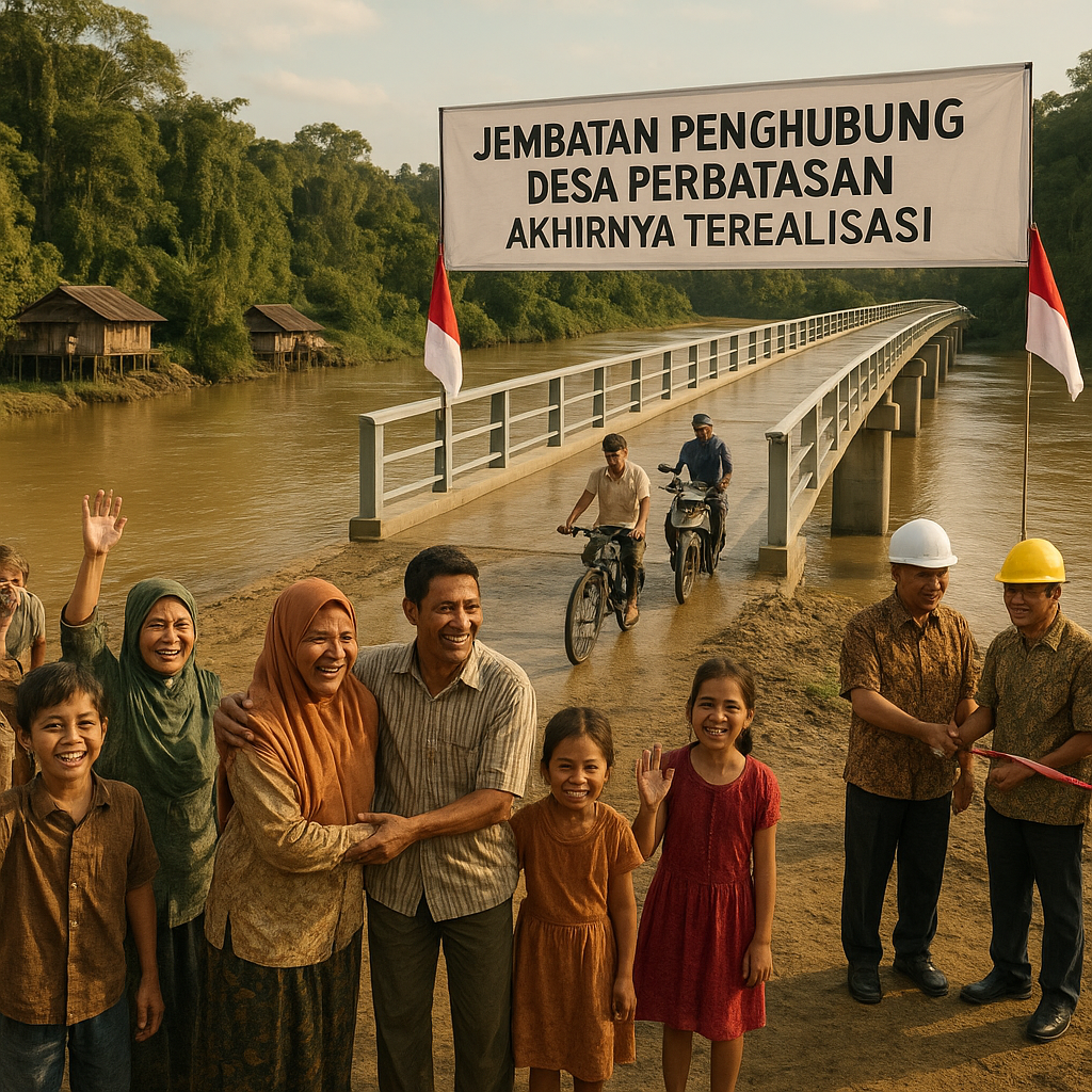 Jembatan Penghubung Desa Perbatasan di Kalimantan Utara Akhirnya Terealisasi, Warga: 'Impian Selama 20 Tahun'