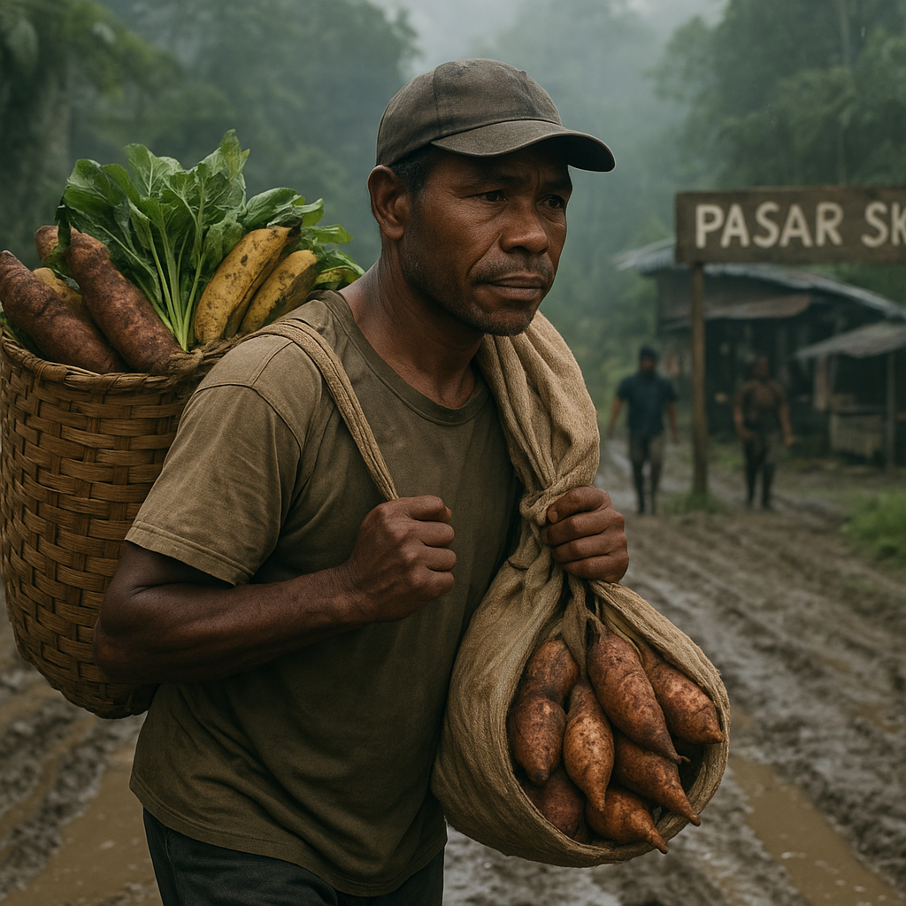 Jalan Setapak Bernama Harapan: Kisah Petani di Perbatasan Papua Nugini yang Menjual Hasil Bumi ke Pasar Skouw