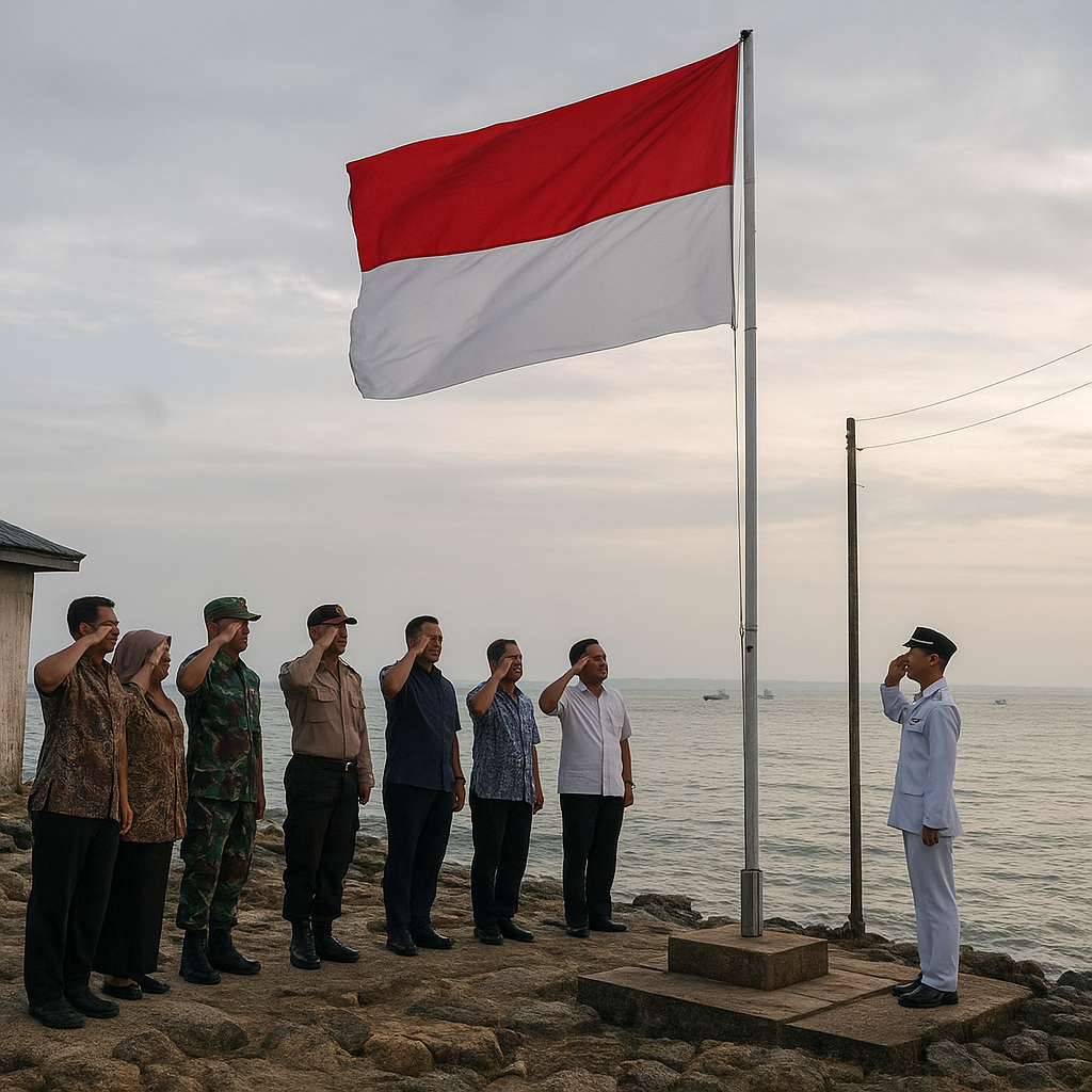Upacara Bendera di Pulau Terluar Natuna: Merah Putih Berkibar di Tengah Laut China Selatan