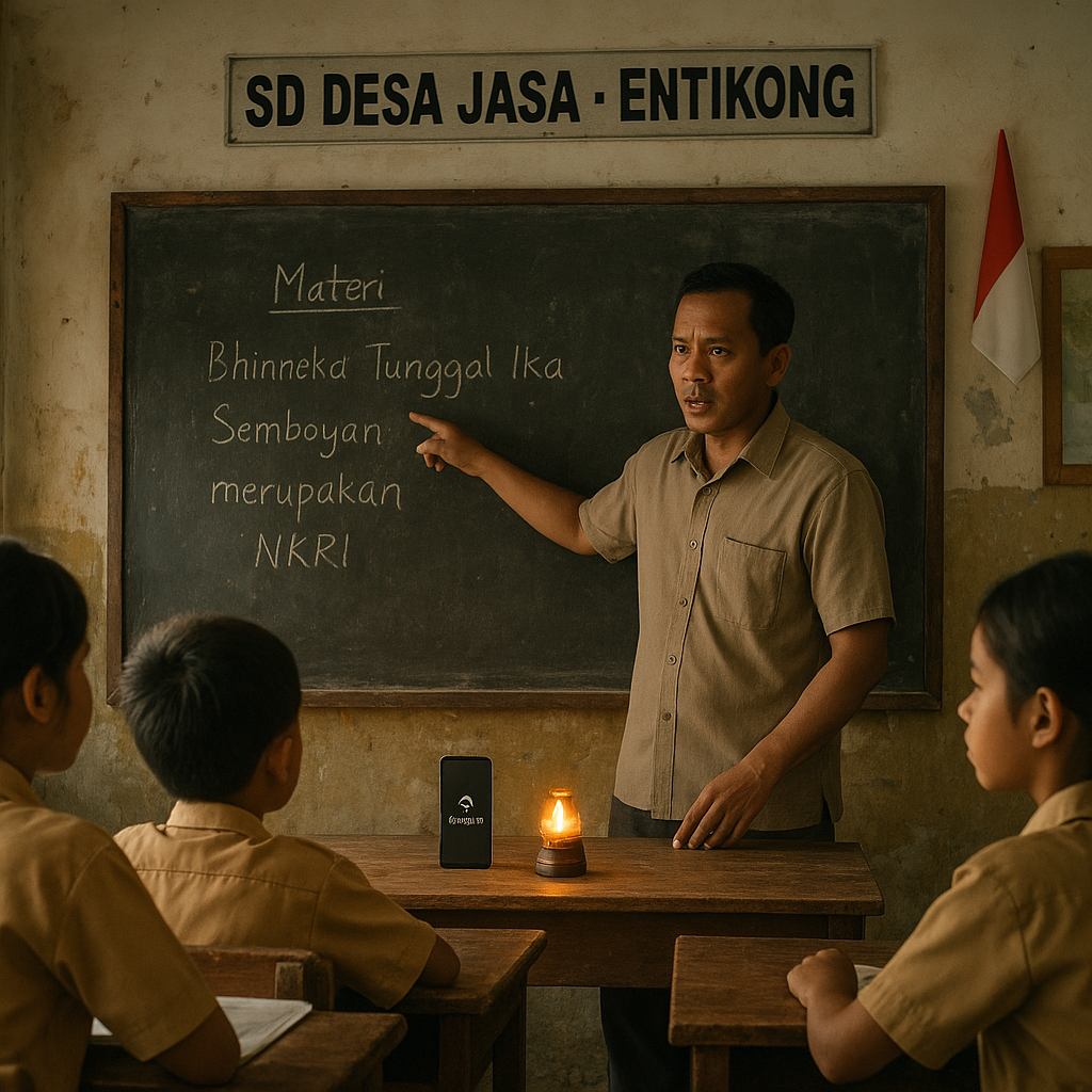 Perjuangan Guru di Perbatasan RI-Malaysia Mengajar Tanpa Sinyar dan Listrik Stabil