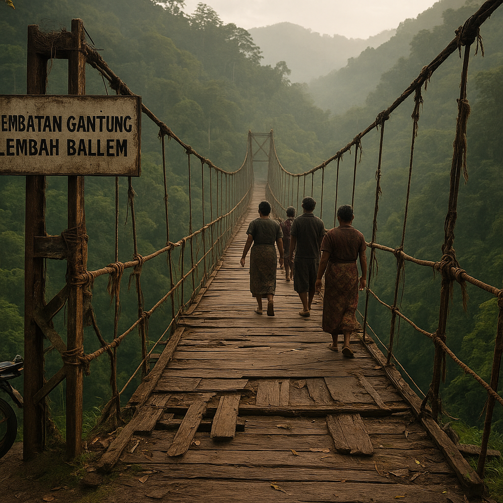 Jembatan Gantung di Lembah Ballem, Pengikat Isolasi Desa-Desa Perbatasan PNG