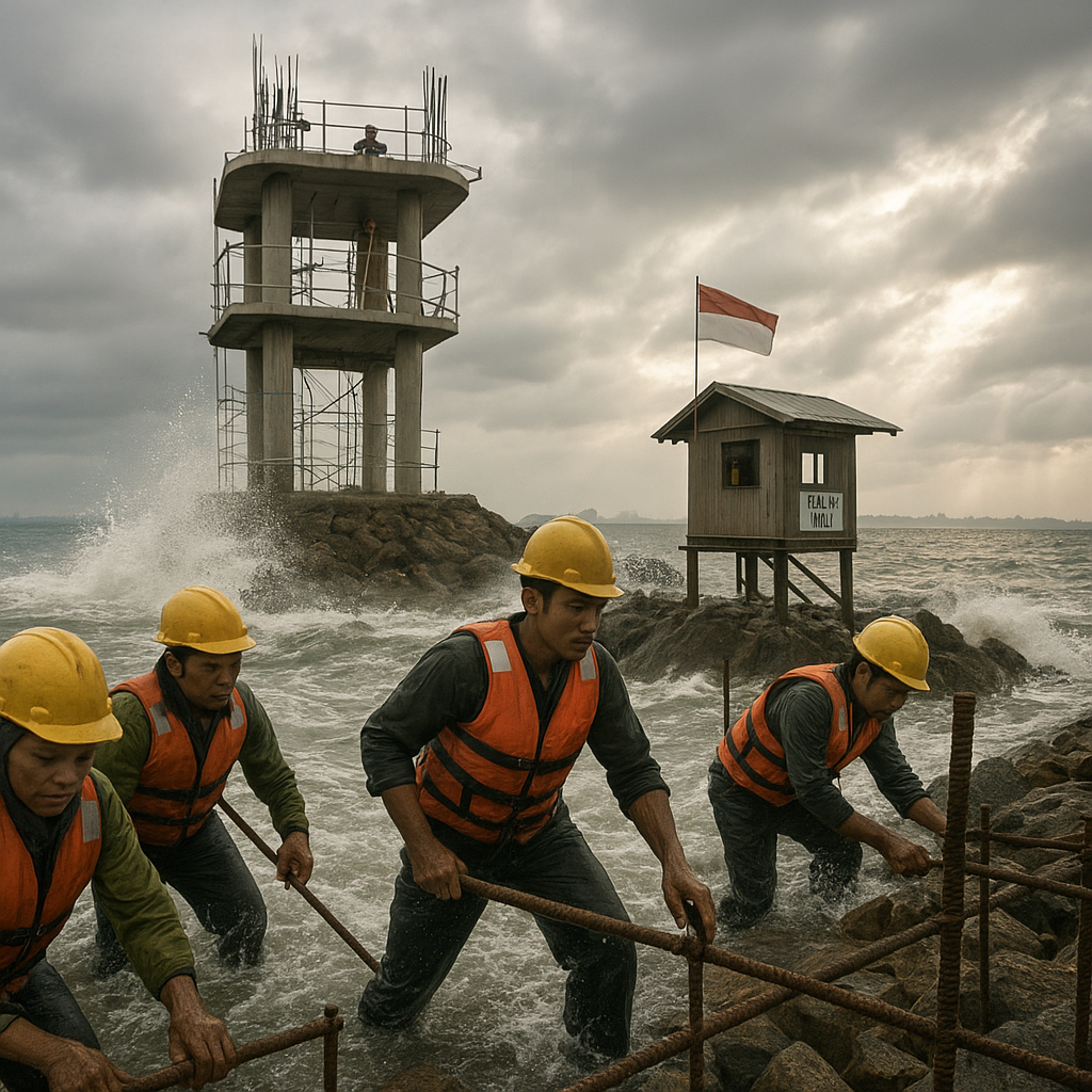 Pembangunan Menara Pandang dan Pos Pantau di Pulau Nipa, Perbatasan Singapura