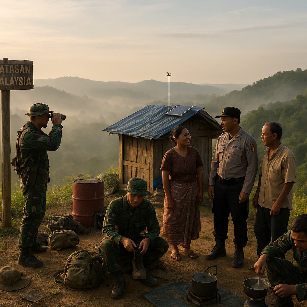 Mengawal Negeri di Atas Bukit: Potret Keseharian TNI-Polri di Perbatasan RI-Malaysia Kalimantan