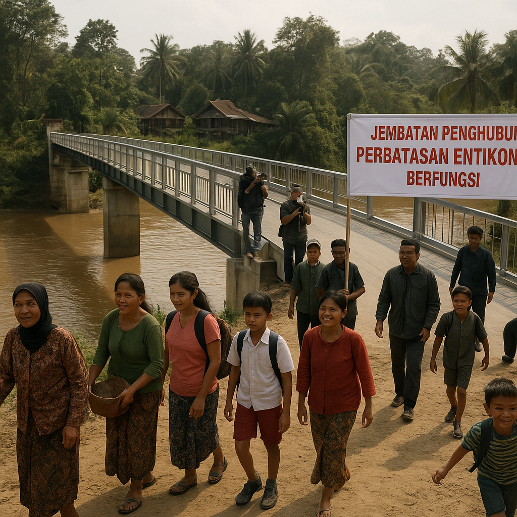 Jembatan Penghubung Perbatasan di Entikong Akhirnya Berfungsi, Warga: 'Dulu Harus Mutar Jauh'