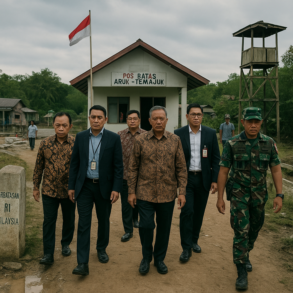 Kemenko Polkam Tinjau Perbatasan Aruk–Temajuk, Perkuat Sinergi Pengelolaan RI–Malaysia