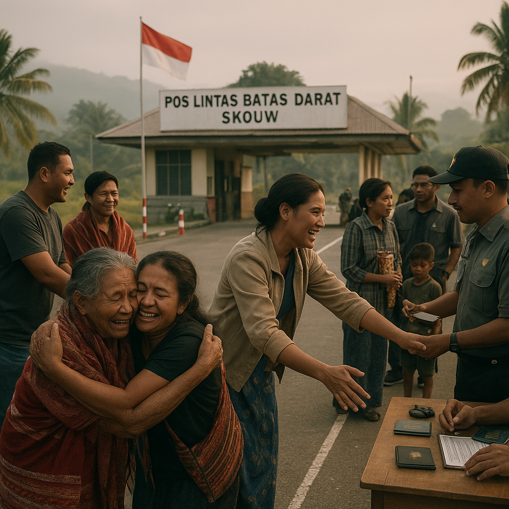 Pos Lintas Batas Darat Skouw: Detak-detik Perjumpaan Keluarga yang Terpisah Garis Imajiner