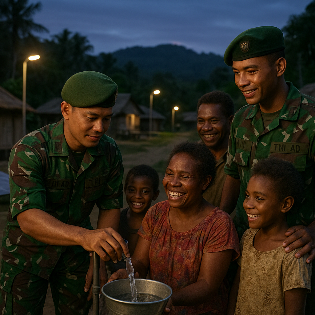 TNI AD Perluas Akses Air Bersih dan Listrik di Papua dengan Program Manunggal Air dan Papua Terang