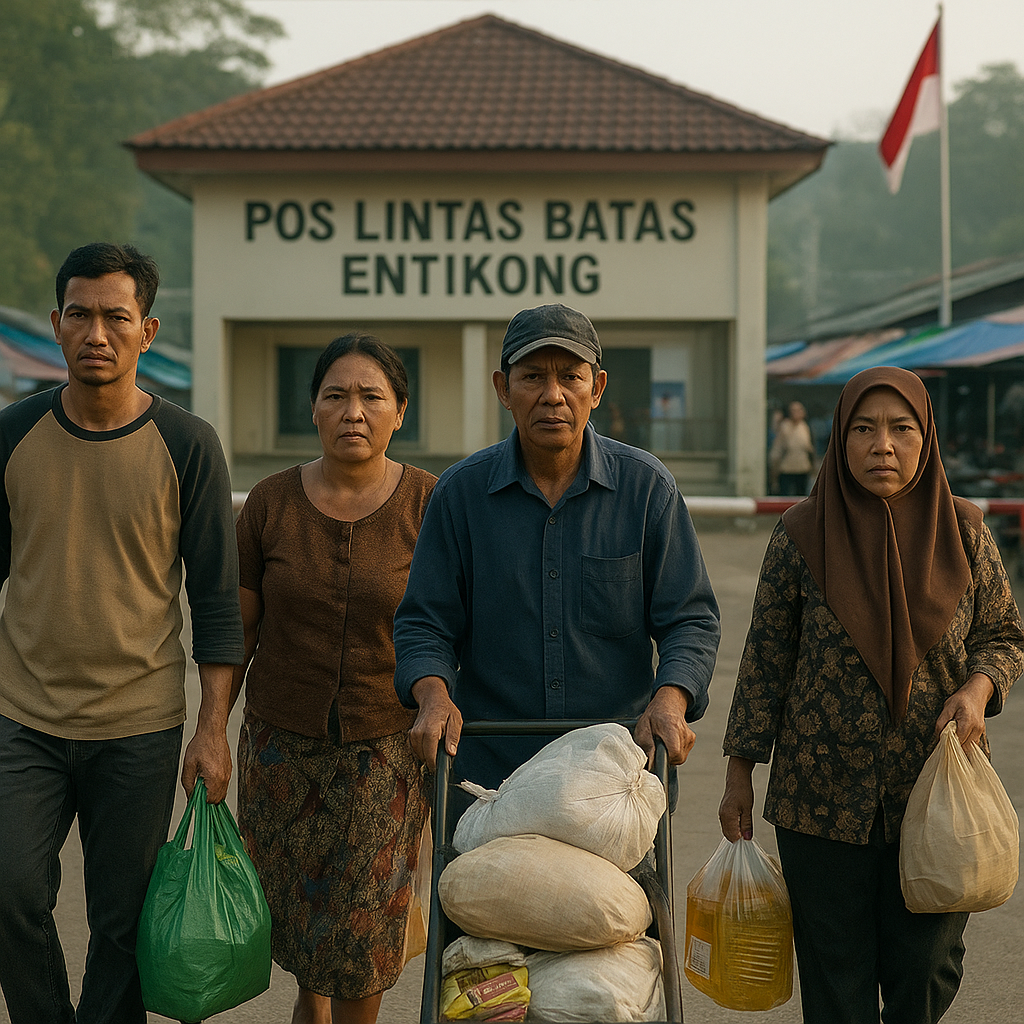 Pos Lintas Batas di Entikong: Warga Bergantung pada Pasar Malaysia untuk Sembako