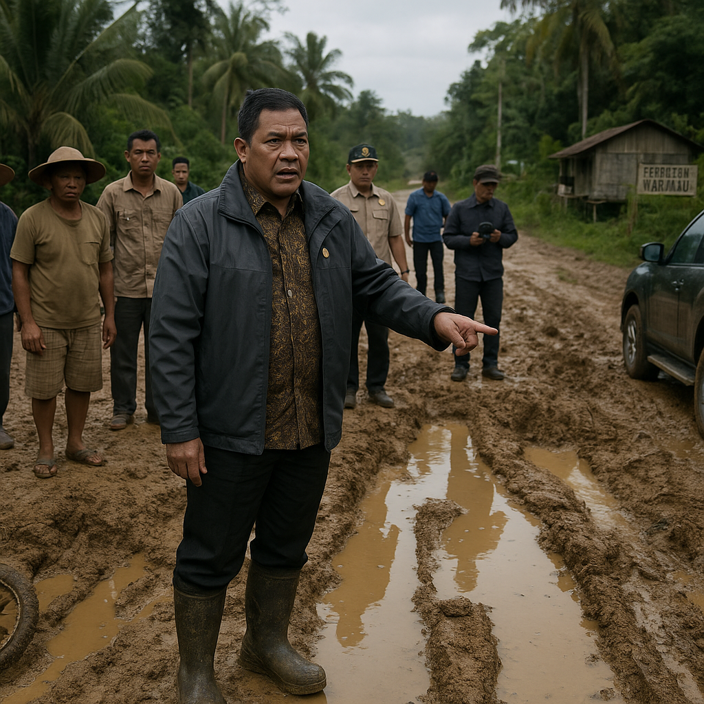 Gubernur Kaltara Akhirnya Angkat Suara Soal Jalan Perbatasan yang Mirip Kubangan