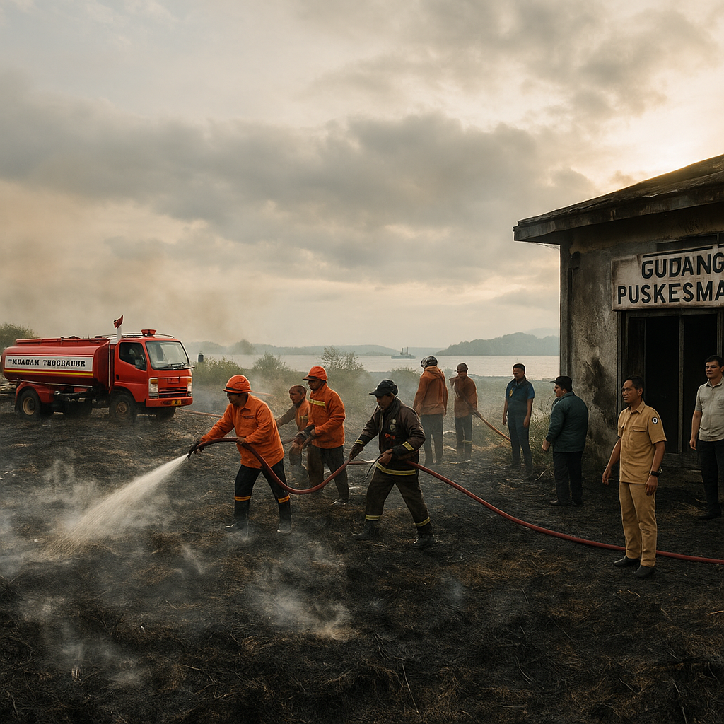Kebakaran Lahan 4 Hektare dan Gudang Puskesmas di Natuna Berhasil Dipadamkan