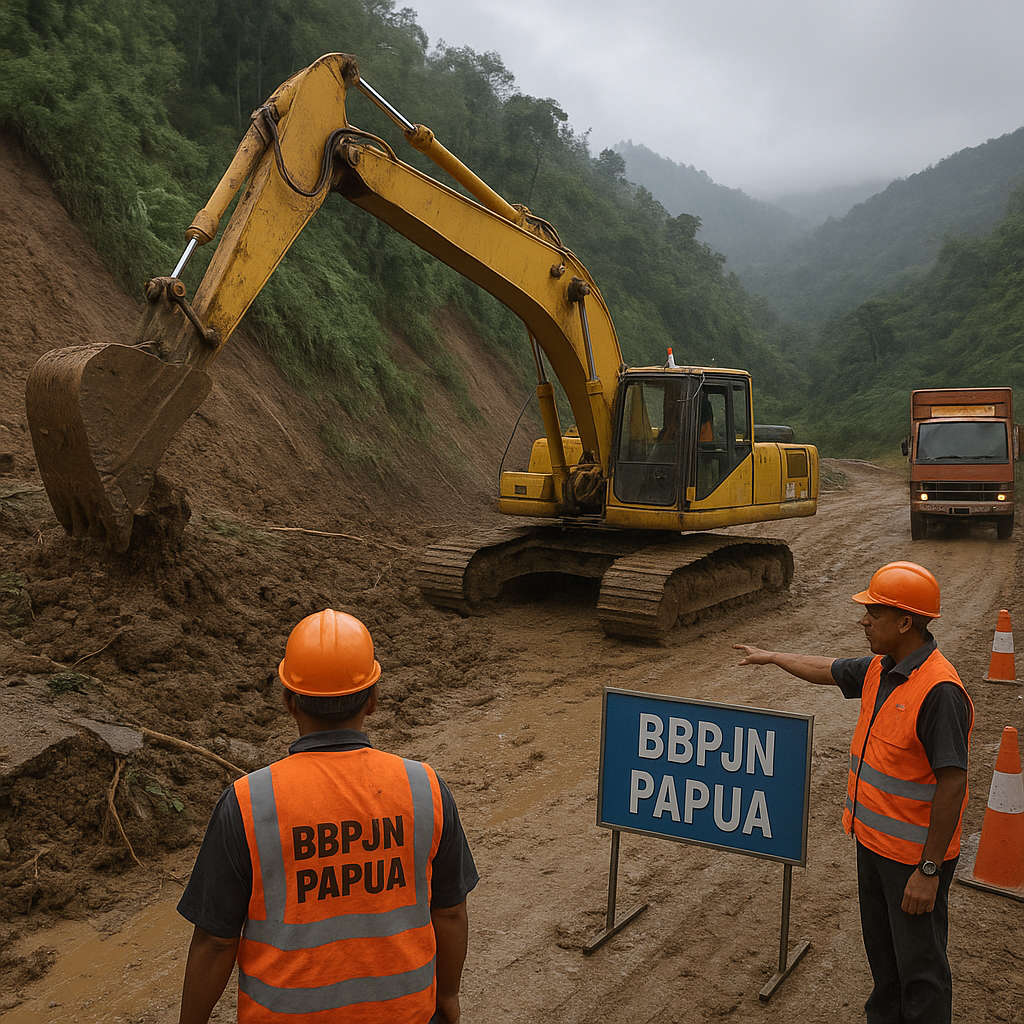 Longsor di Jalan Trans Papua, BBPJN Papua Gerak Cepat Tangani dan Buka Jalur Alternatif