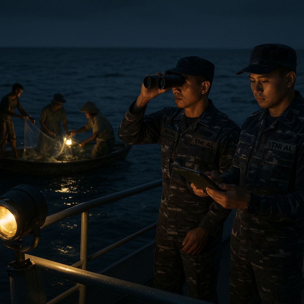 Nelayan Perbatasan di Aru Berjuang di Laut Malam, Pantauan TNI AL Langsung dari Anjungan KRI