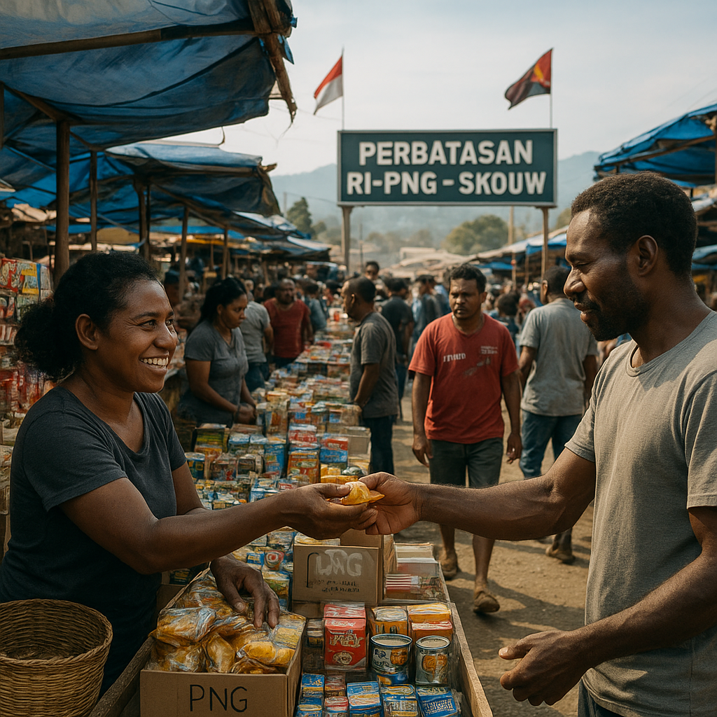 Pasar Tradisional Skouw di Perbatasan RI-PNG Ramai oleh Barang Impor dan Warga yang Berbaur