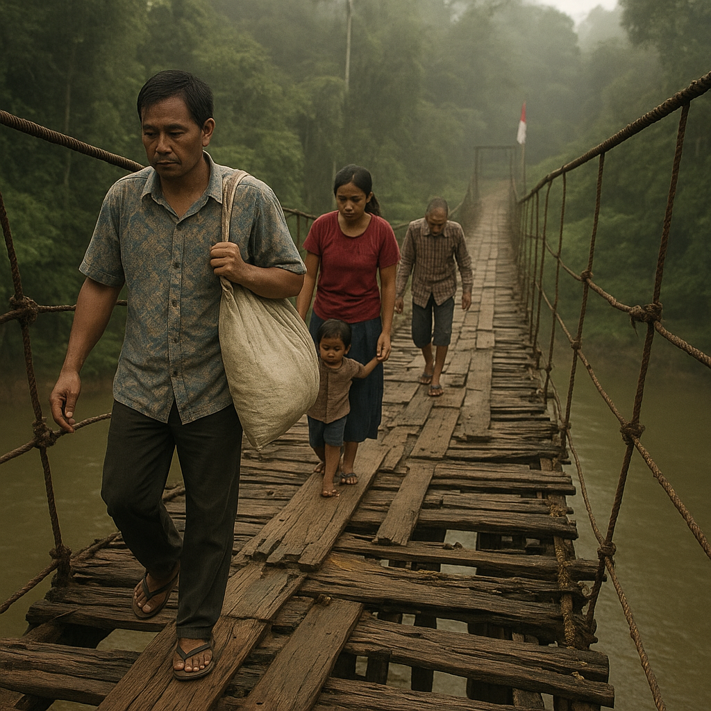 Jembatan Gantung Usang di Entikong, Simbol Isolasi yang Terlupakan di Ujung Kalbar