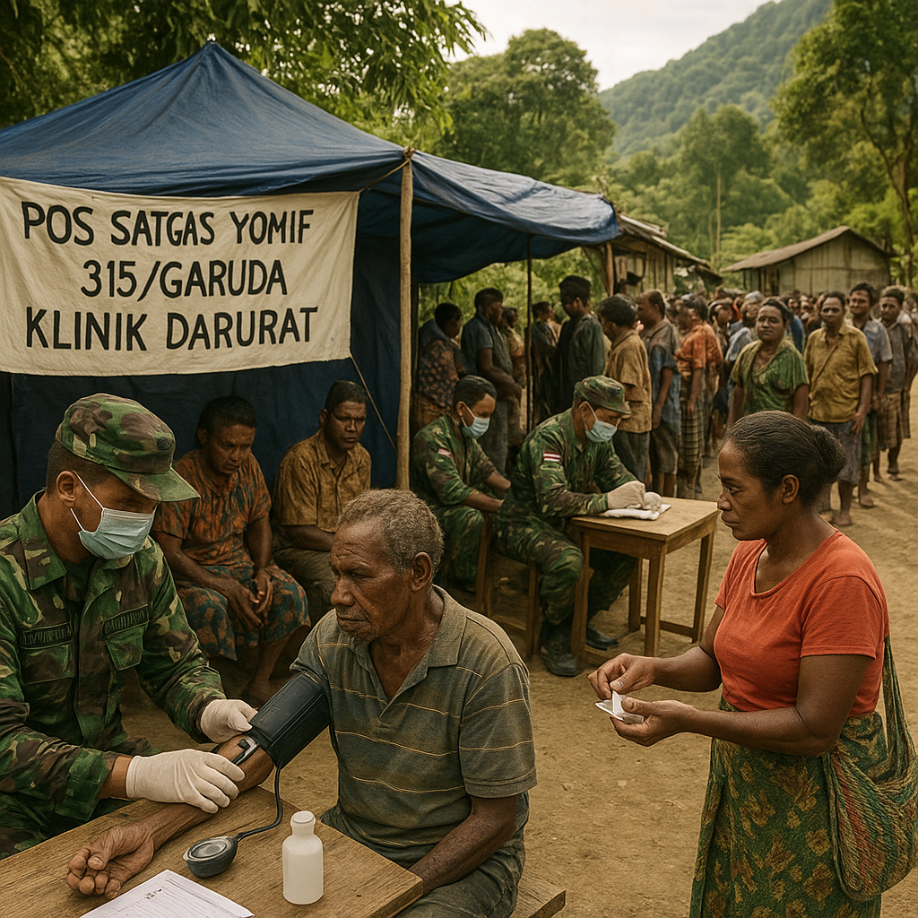Antrian Panjang di Pos Perbatasan: Saat Yonif 315/Garuda Jadi 'Klinik' Darurat Warga Soanggama