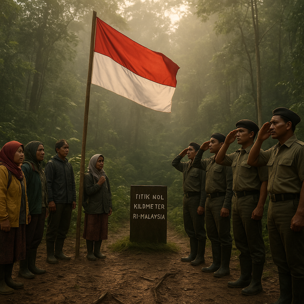 Upacara Bendera di Titik Nol Kilometer RI-Malaysia: Merah Putih Berkibar di Hutan Belantara