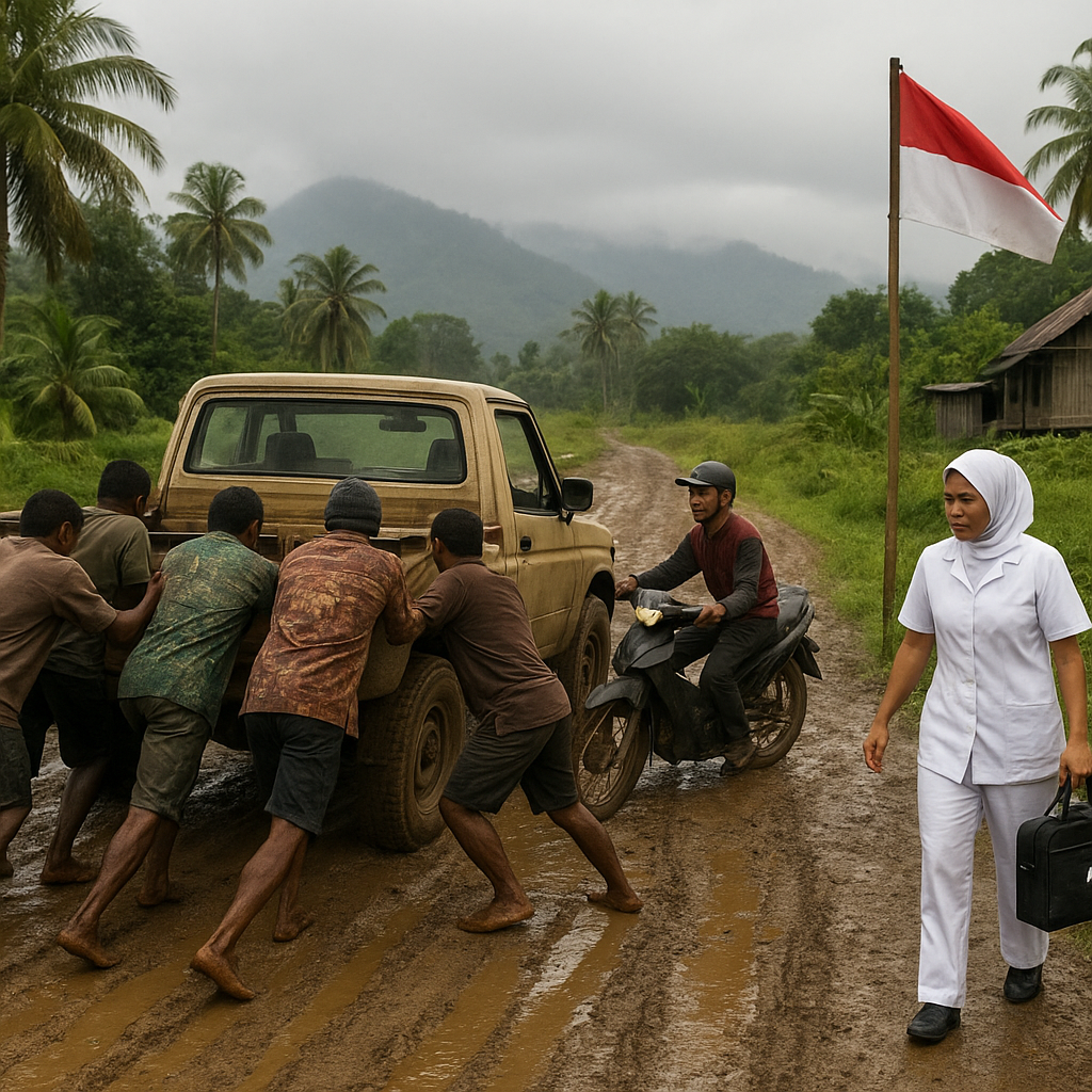 Jalan yang Memisahkan dan Menyatukan: Kondisi Jalan Trans-Papua di Perbatasan Papua Nugini yang masih Berliku