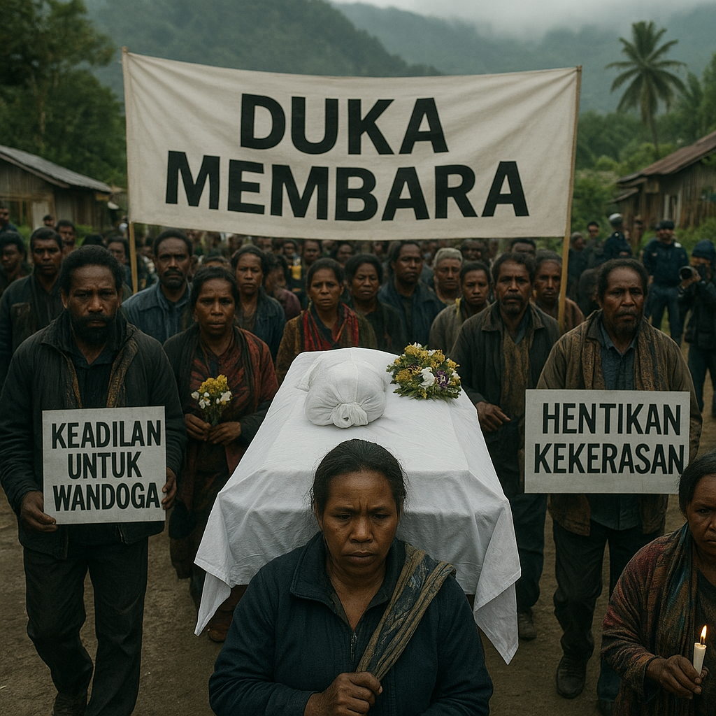 Duka Membara: Warga Intan Jaya Longmarch Arakan Jenazah Ibu Hamil dan Bayinya