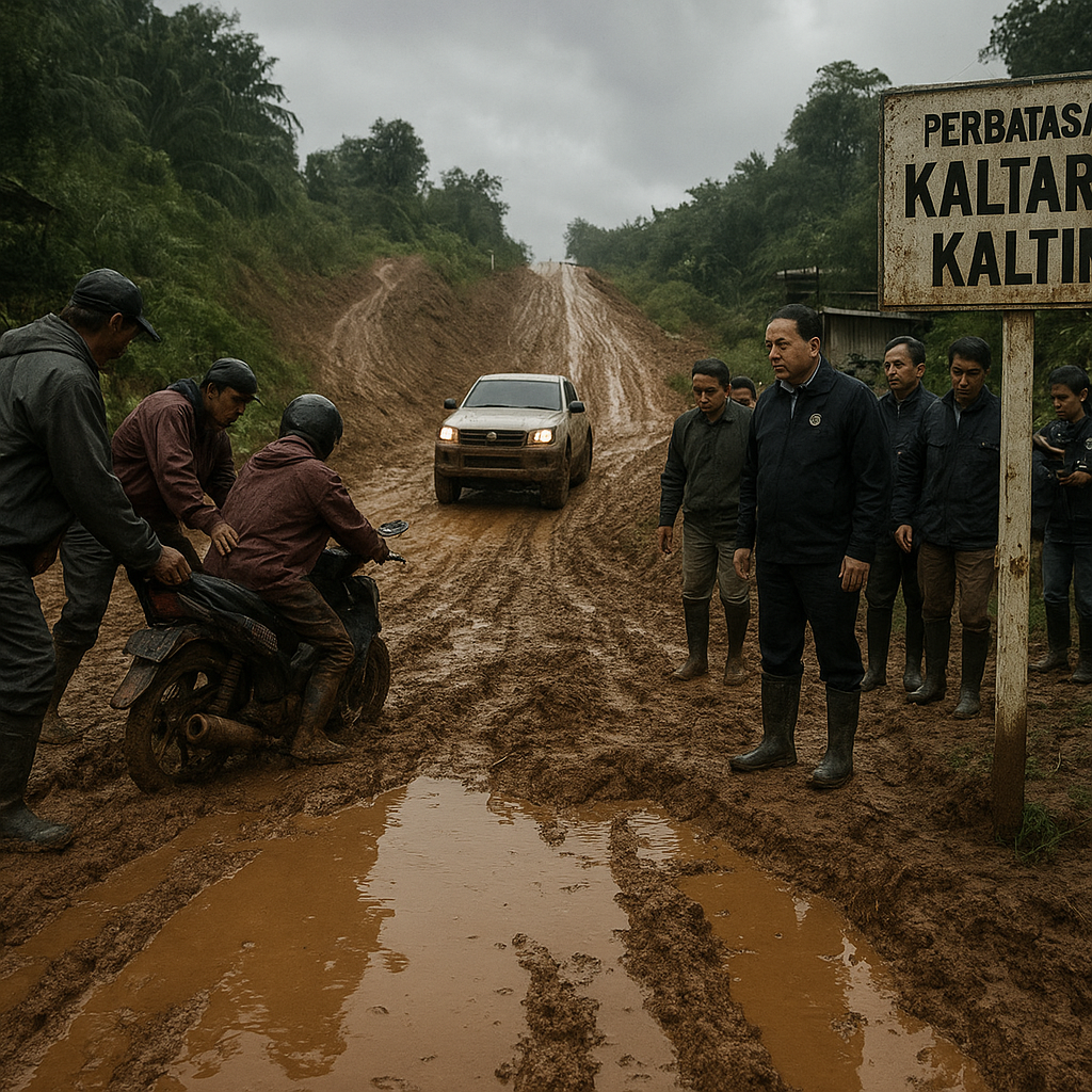 Jalan Berlumpur dan Tanjakan Curam, Cerita Pahit Akses Perbatasan Kaltara-Kaltim yang Dipercepat Pembangunannya