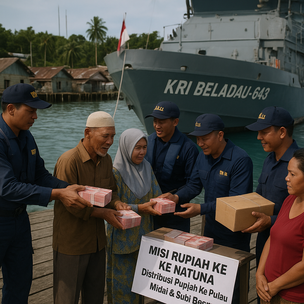Misi Rupiah ke Natuna! KRI Beladau-643 Jangkau Dua Pulau Terluar Indonesia