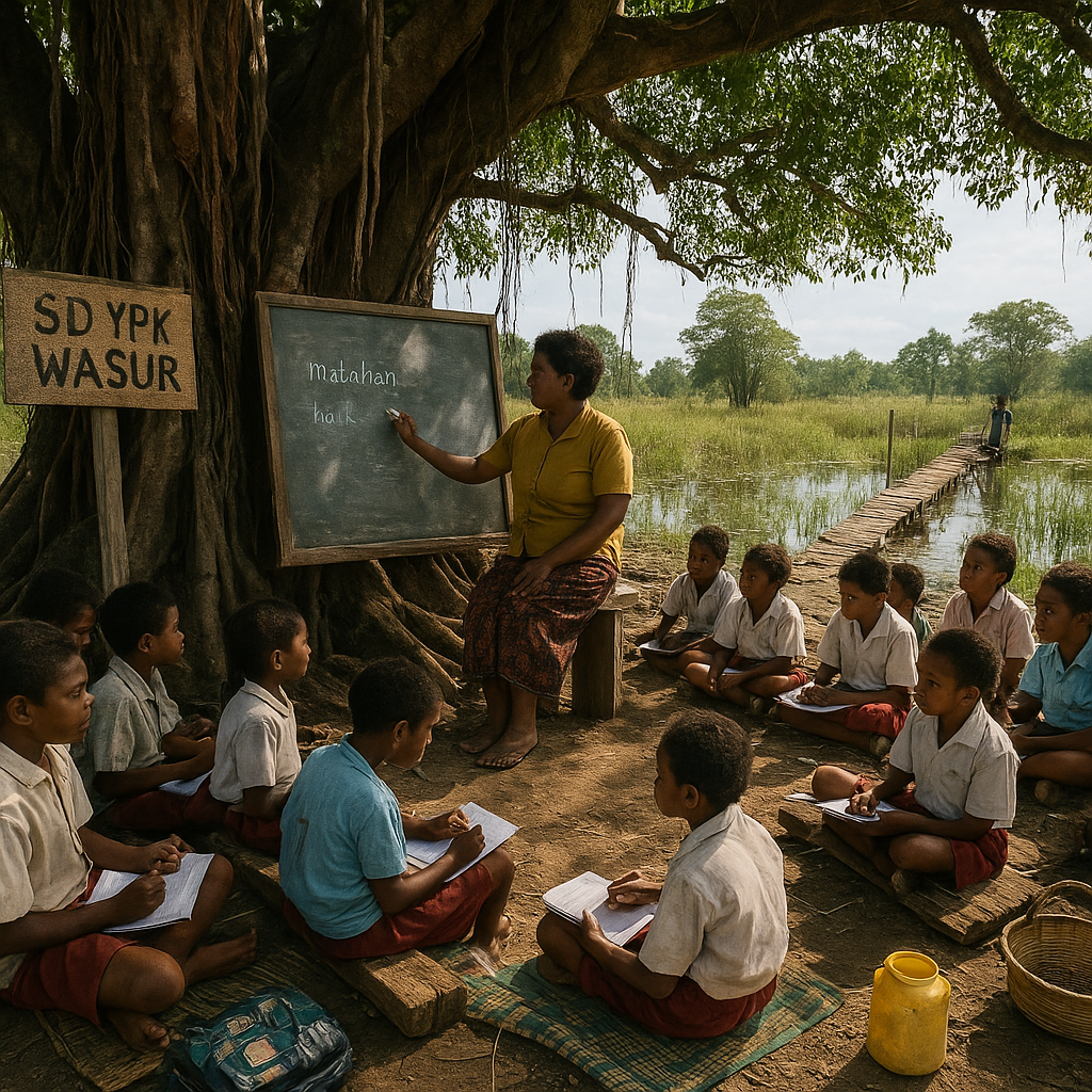 Sekolah Tapal Batas di Merauke: Belajar di Bawah Pohon, Bermimpi ke Ibukota