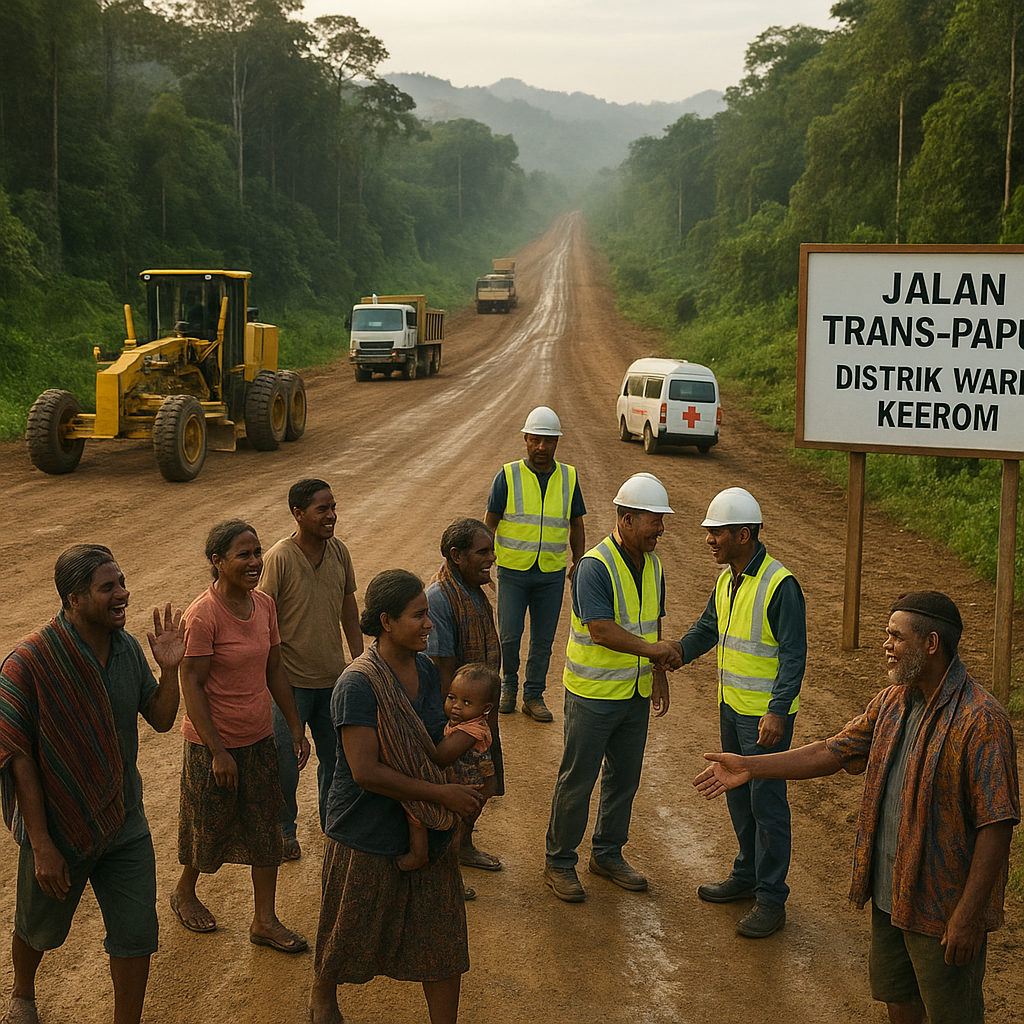 Foto: Membelah Hutan, Jalan Trans-Papua Capai Distrik Terakhir