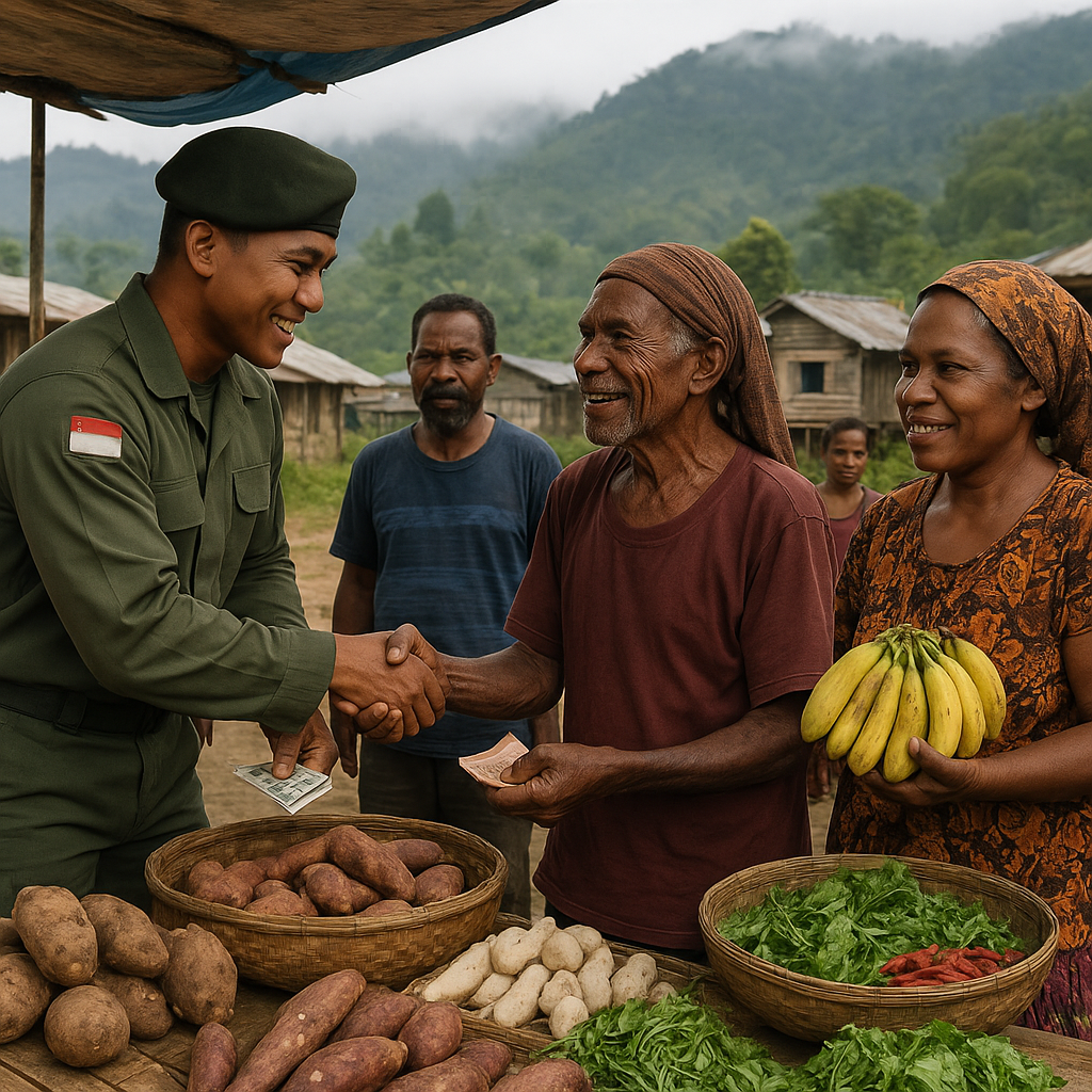 Marinir Hadir di Papua, Dari Aksi Sederhana Menggerakkan Ekonomi Warga