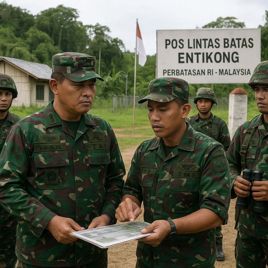 Panglima TNI Tinjau Kesiapan Satgas Pamtas di Perbatasan RI-Malaysia