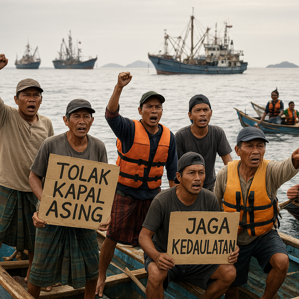 Nelayan Natuna Protes Pelanggaran Kapal Asing di Laut Natuna Utara