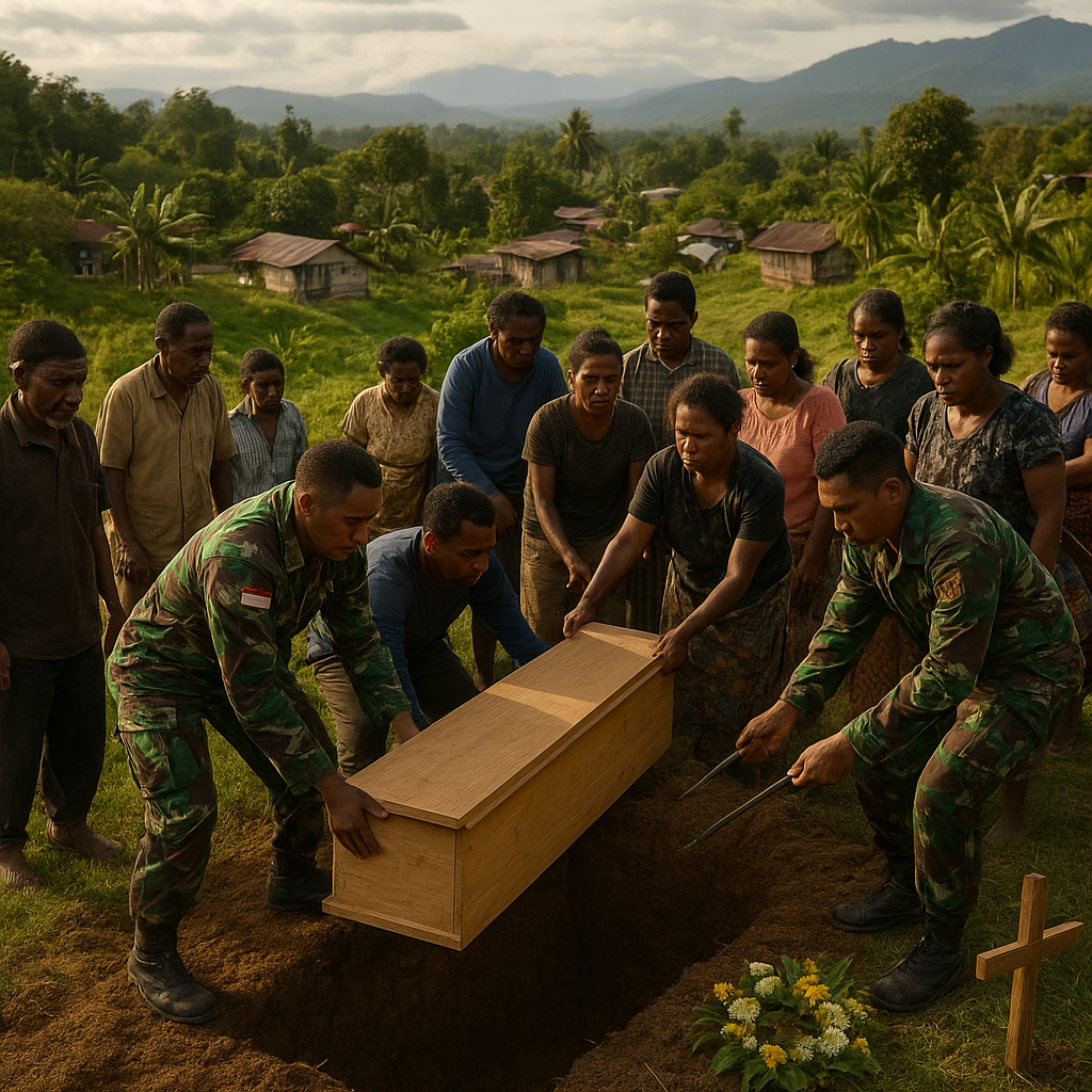 Satgas Yonif 757/GV: Kemanunggalan TNI-Rakyat di Intan Jaya Lewat Gotong Royong Pemakaman