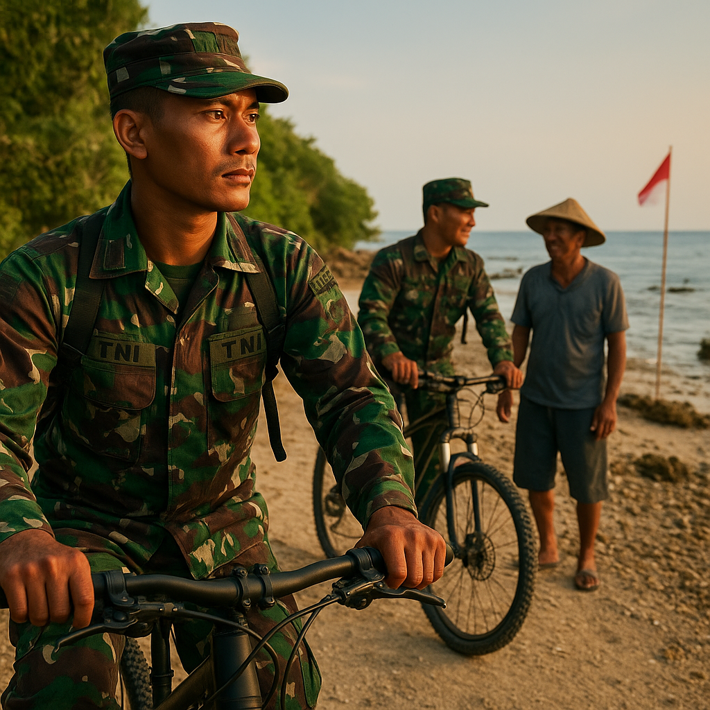 Menjaga Garis dengan Sepeda: Kisah Patroli Prajurit TNI di Pulau Terluar Natuna