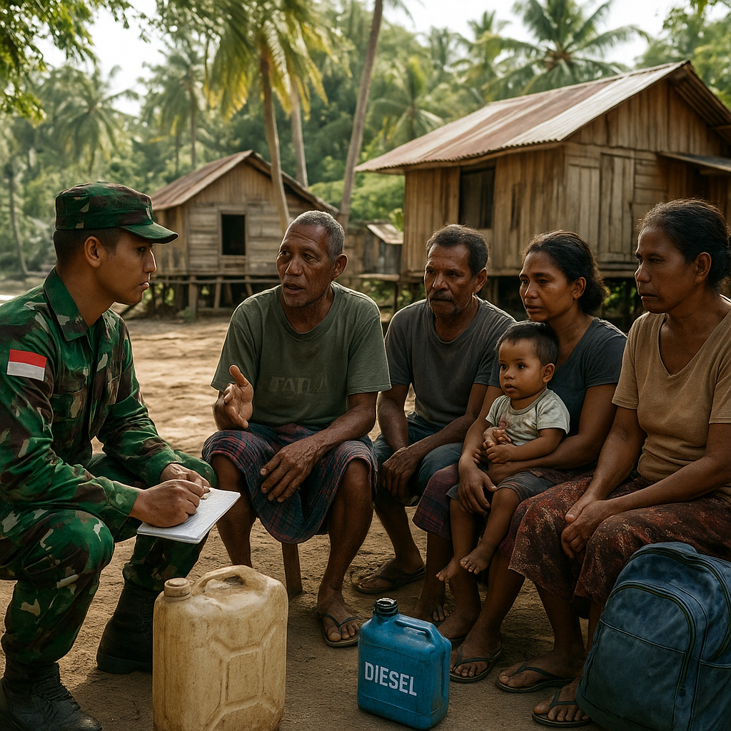 Satgas Yonif 6 Marinir Gelar Komsos dengan Warga Kampung Tomonsatu