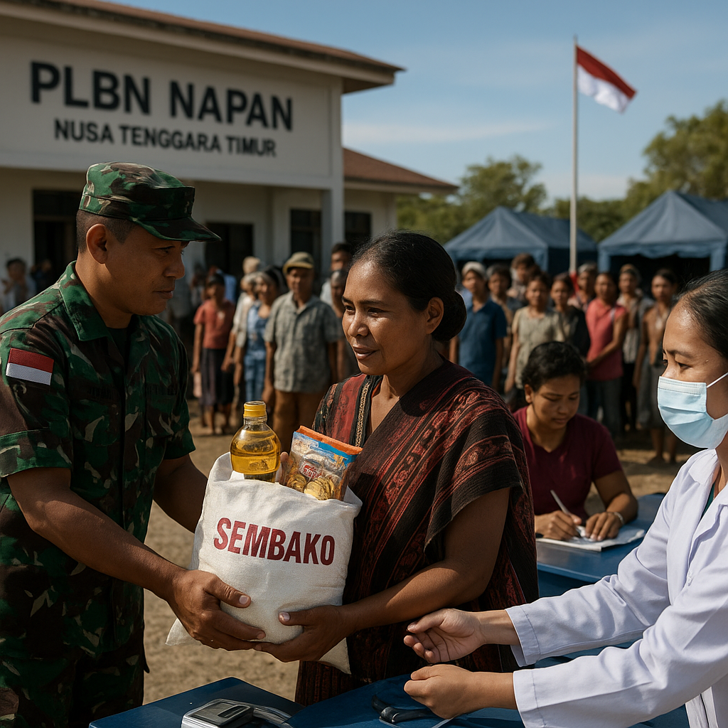 Kemhan RI Hadir di Perbatasan Napan, Layani Kesehatan dan Bagikan Sembako untuk 200 Warga
