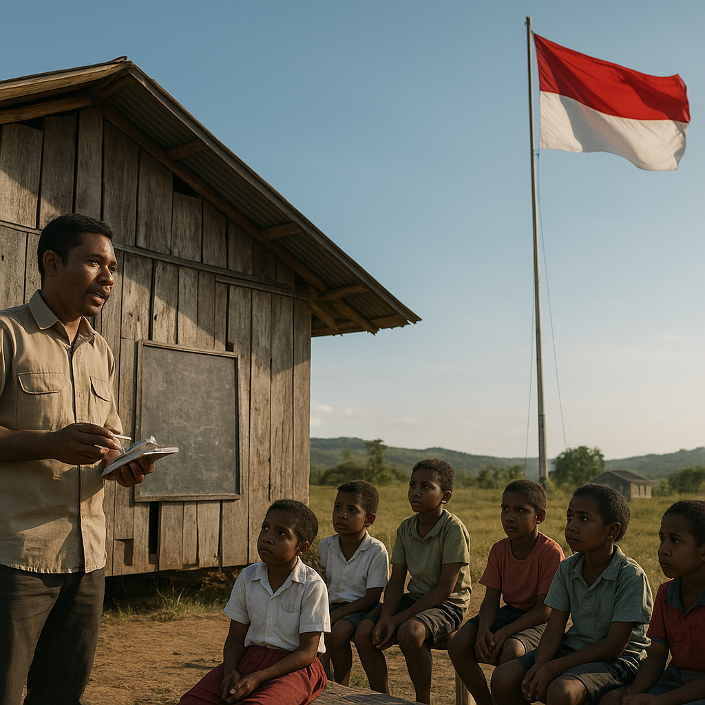 Kisah Guru Sukarelawan di Sota, Papua: Mengajar di Bawah Tiang Bendera Perbatasan