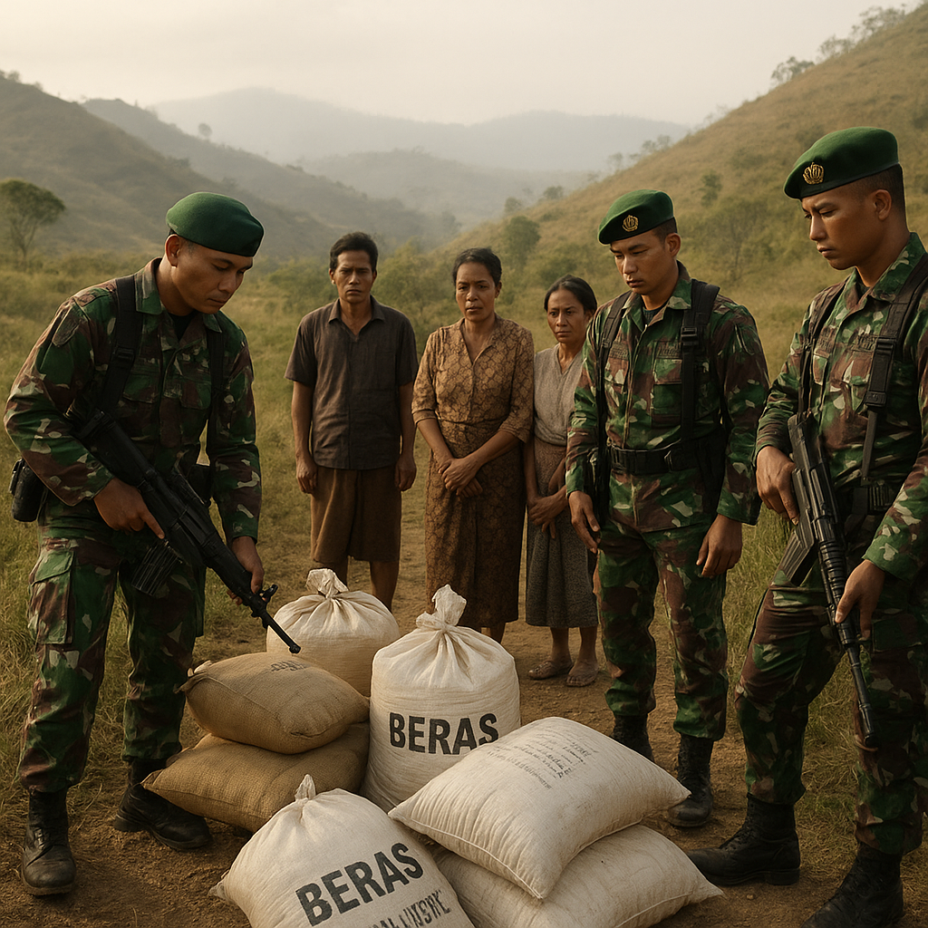 Yonarmed 12 Kostrad Gagalkan Penyelundupan 47 Karung Beras Asal Timor Leste