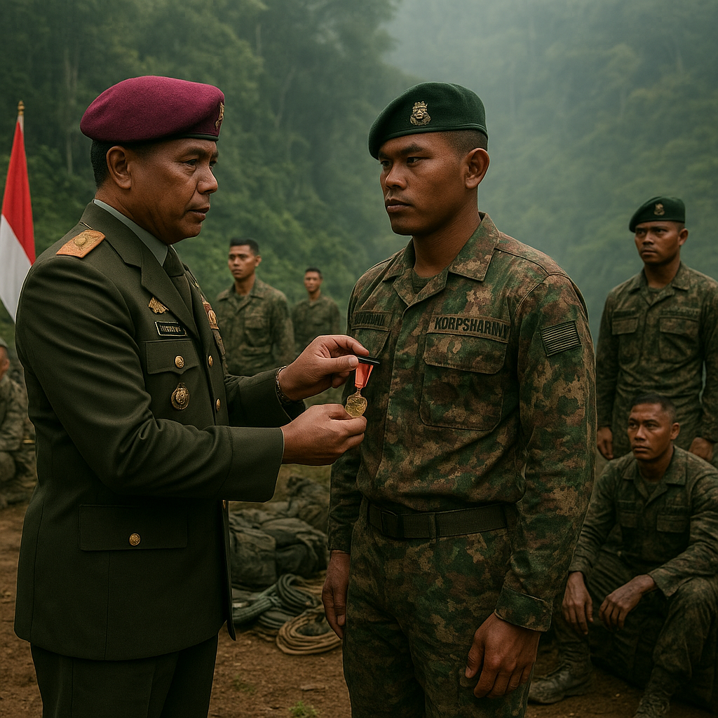 Marinir Diberi Penghargaan Usai Operasi Badai Kasuari di Medan Papua