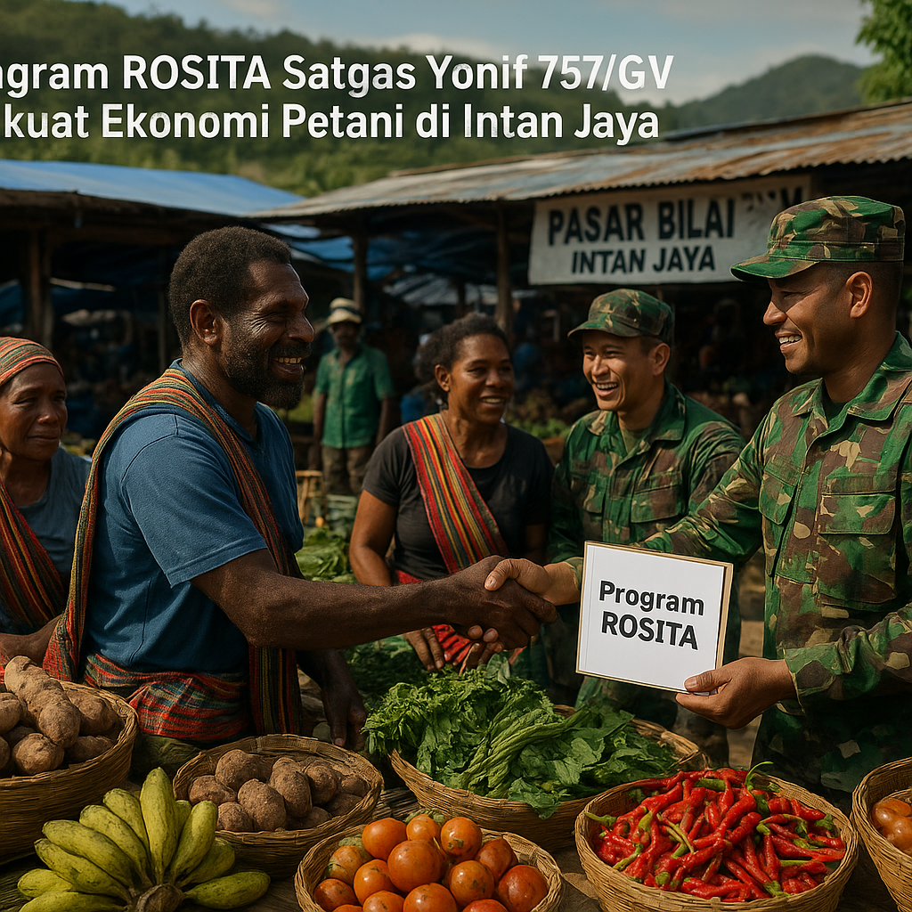 Program ROSITA Satgas Yonif 757/GV Perkuat Ekonomi Petani di Intan Jaya