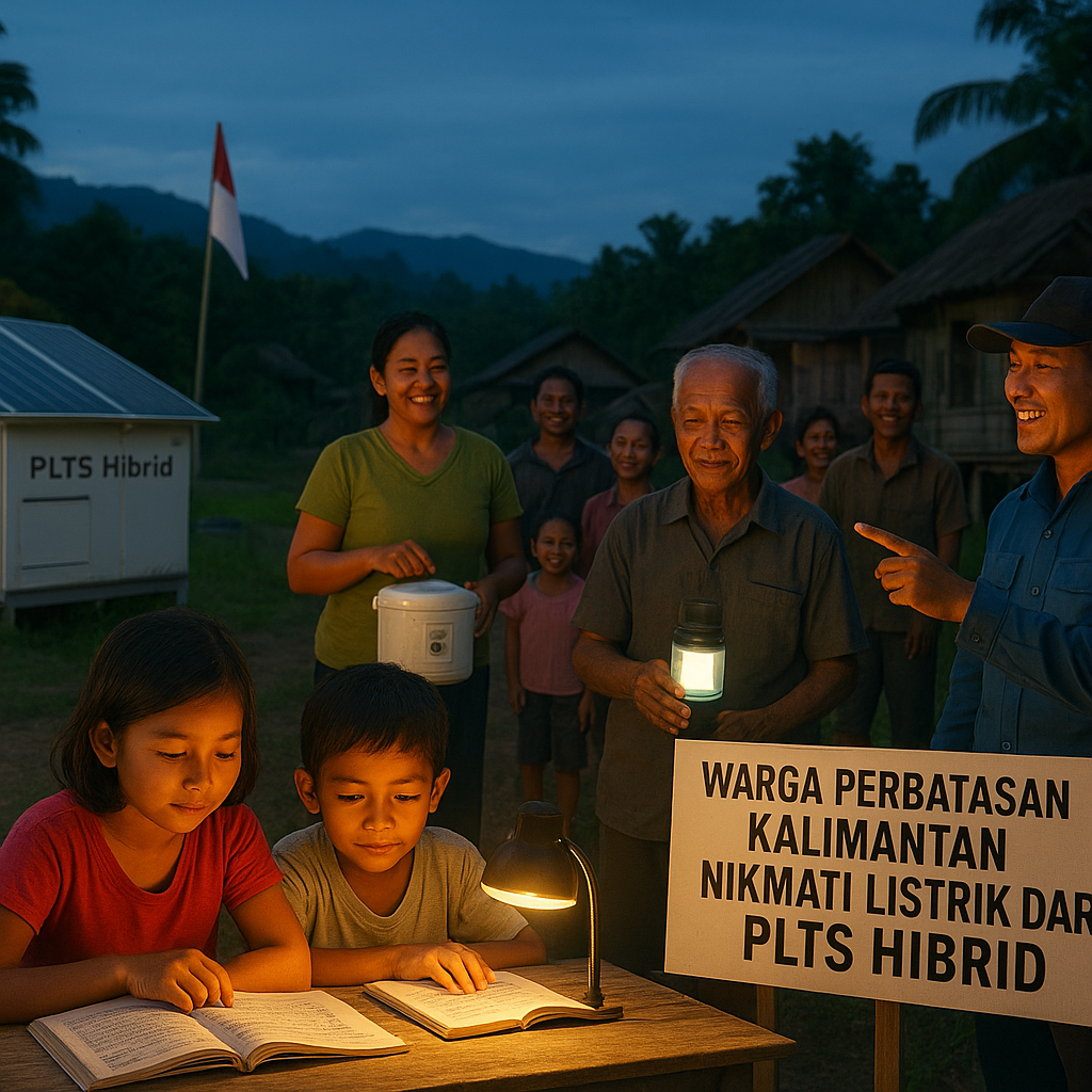 Warga Perbatasan Kalimantan Nikmati Listrik dari PLTS Hibrid, Terobosan Energi di Ujung Negeri