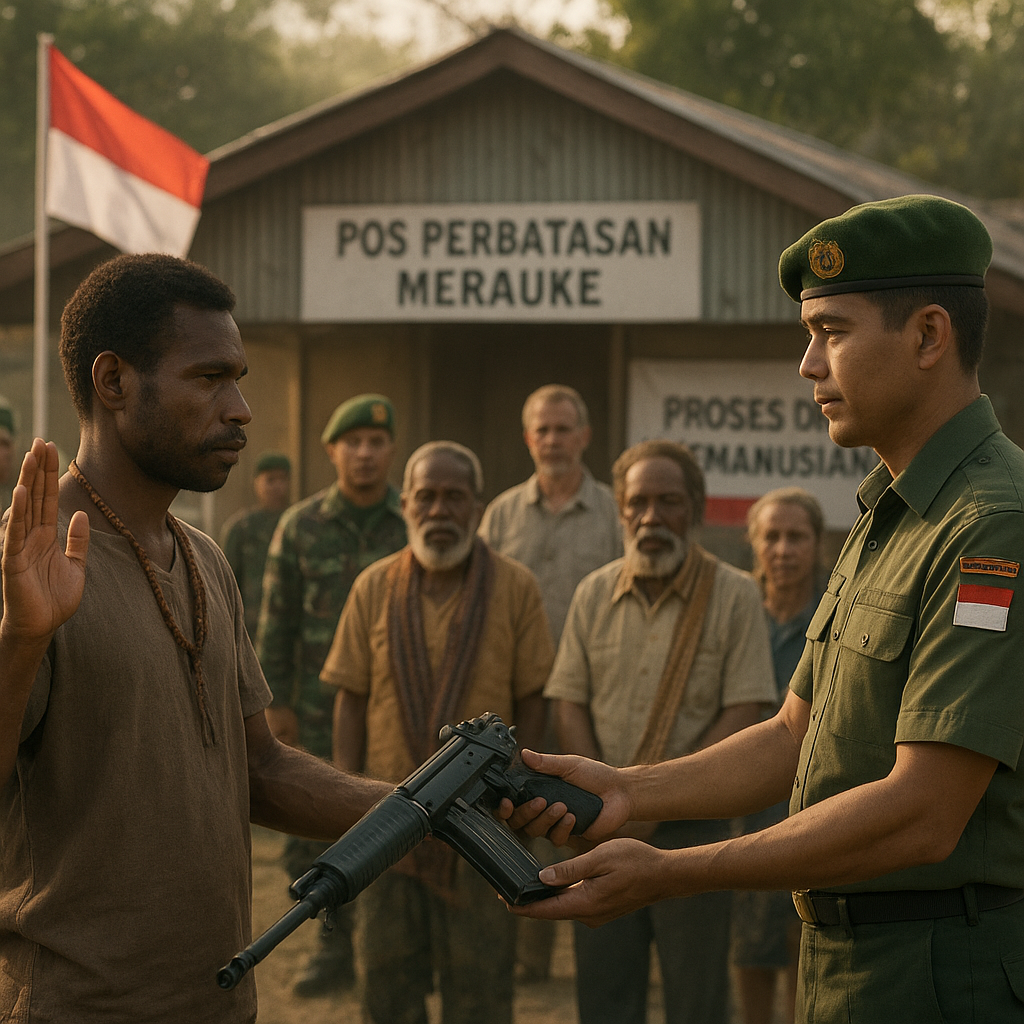 OPM Serahkan Senjata dan Ikrar Setia NKRI di Merauke