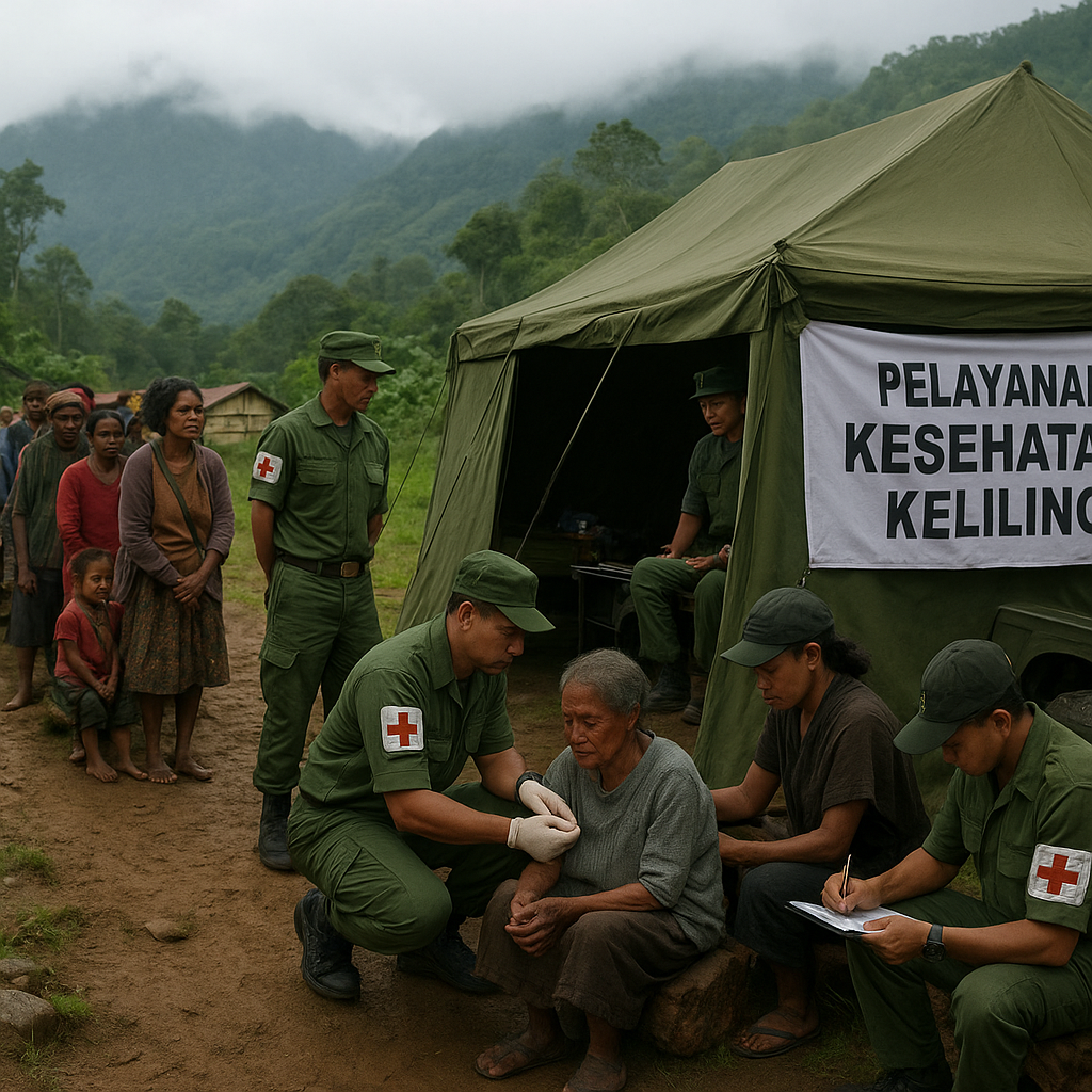 Pelayanan Kesehatan Keliling: Dokter TNI Masuk Kampung di Perbatasan Papua Pegunungan