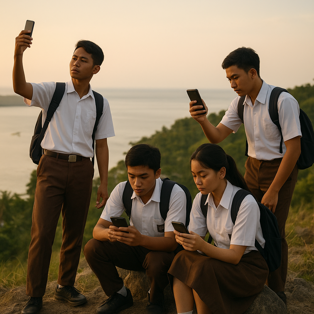 Mencari Sinyal di Atas Bukit: Ritual Harian Pelajar SMK Negeri di Pulau Sebatik, Kalimantan Utara